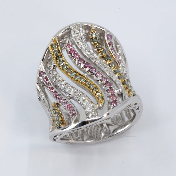 18K White Gold Color Diamond Ring 1.86 CT