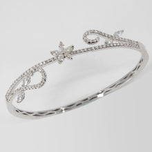 Load image into Gallery viewer, 18K Solid White Gold Diamond Bangle 1.80 CT

