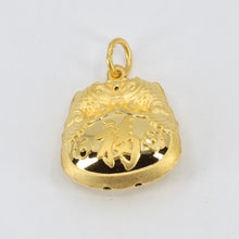 Load image into Gallery viewer, 24K Solid Yellow Gold Baby Puffy Dog Longevity Lock Hollow Pendant 2.5 Grams
