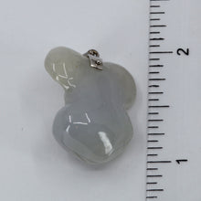 將圖片載入圖庫檢視器 14K Solid White Gold Jade Mouse Pendant 8.9 Grams
