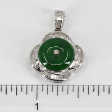 Load image into Gallery viewer, 18K Solid White Gold Diamond Jade Pendant D0.35CT
