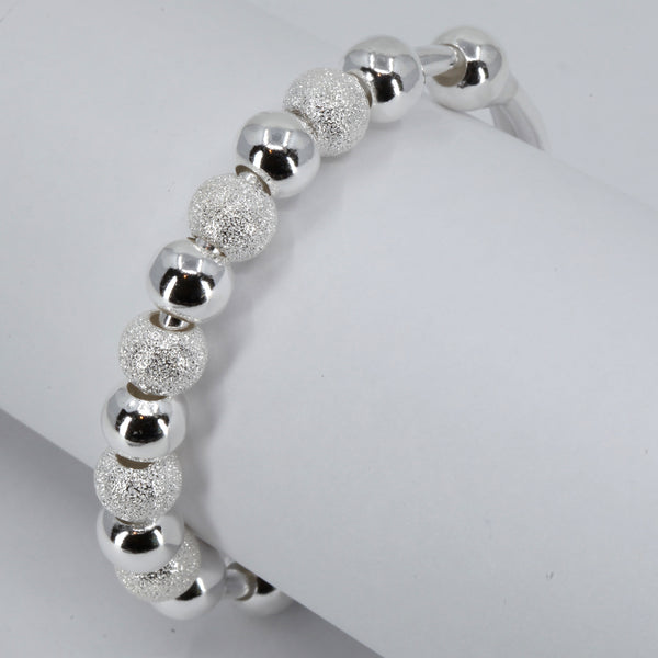 99 Sterling Silver Woman Spinning Bead Bangle 29.44 Grams