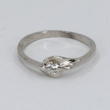 Load image into Gallery viewer, 18K Solid White Gold Diamond Ring 0.09 CT 1.6 Gram
