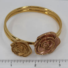 Load image into Gallery viewer, 18K Solid Yellow Rose Gold Woman Fashion Flower Design Soft Bangle 21.4 Grams
