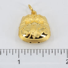 將圖片載入圖庫檢視器 24K Solid Yellow Gold Baby Puffy Dog Longevity Lock Hollow Pendant 2.5 Grams
