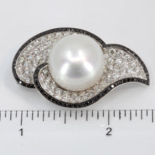 將圖片載入圖庫檢視器 18K White Gold Diamond South Sea White Pearl Pendant D4.38 CT
