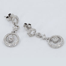 Load image into Gallery viewer, 18K Solid White Gold Diamond Hanging Earrings D1.86 CT
