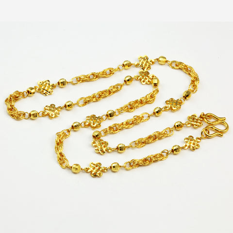 24K Solid Yellow Gold Design Chain 17.8 Grams