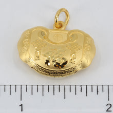 將圖片載入圖庫檢視器 24K Solid Yellow Gold Baby Puffy Longevity Lock Hollow Pendant 4.5 Grams
