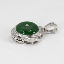 Load image into Gallery viewer, 18K Solid White Gold Diamond Jade Pendant D0.35CT
