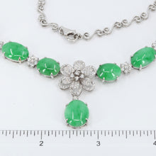 將圖片載入圖庫檢視器 18K White Gold Diamond Jade Necklace D2.14CT

