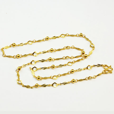 24K Solid Yellow Gold Design Link Chain 6.9 Grams