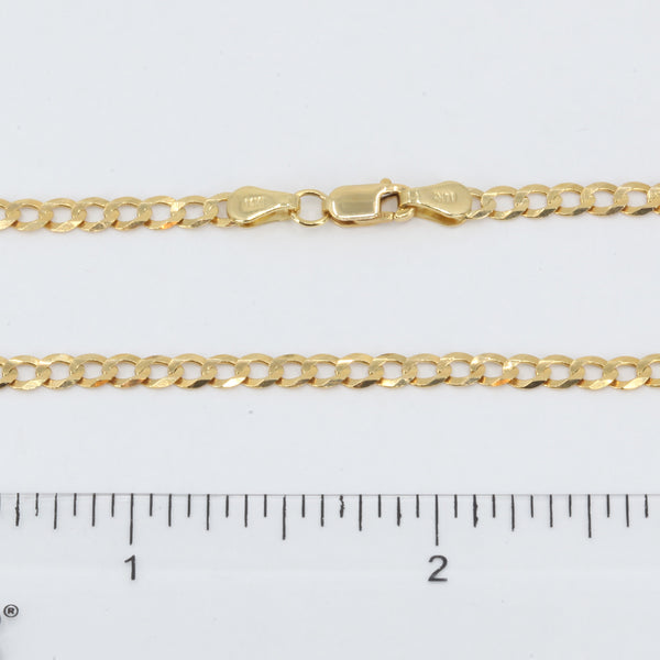 14K Solid Yellow Gold Flat Cuban Link Chain 22" 5.6 Grams SKU: 15-30-1526