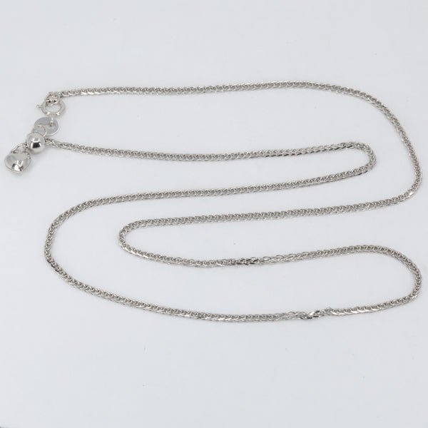 18K Solid White Gold Adjustable Link Chain Maximum 18" 3.6 Grams