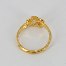 Load image into Gallery viewer, 24K Solid Yellow Gold Women Double Heart Ring Band 3.2 Grams
