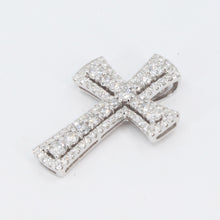 Load image into Gallery viewer, 14K Solid White Gold Diamond Cross Pendant D0.92 CT
