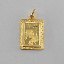 Load image into Gallery viewer, 24K Solid Yellow Gold Rectangular Zodiac Monkey Pendant 2.7 Grams

