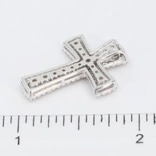 Load image into Gallery viewer, 14K Solid White Gold Diamond Cross Pendant D0.92 CT
