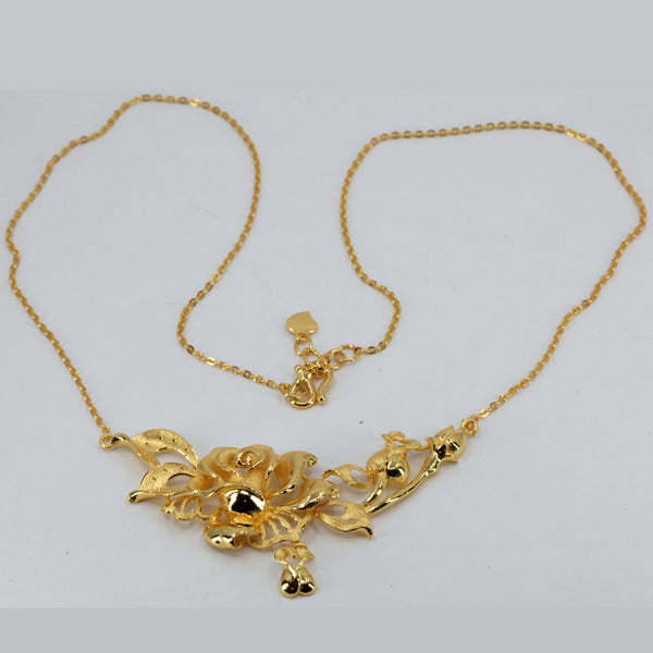 24K Solid Yellow Gold Wedding Flower Chain 20.54 Grams