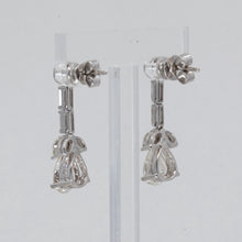將圖片載入圖庫檢視器 18K Solid White Gold Pear Shape Diamond Hanging Stud Earrings D4.68 CT
