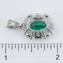 將圖片載入圖庫檢視器 18K White Gold Diamond Emerald Pendant E2.22CT D1.85CT

