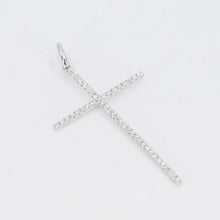 Load image into Gallery viewer, 18K Solid White Gold Diamond Cross Pendant D0.18 CT

