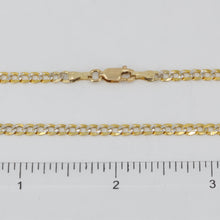 Load image into Gallery viewer, 14K Solid Yellow Gold Flat Stone Cut Cuban Link Chain 24&quot; 9.5 Grams
