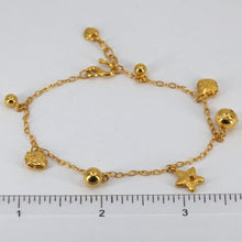 將圖片載入圖庫檢視器 24K Solid Yellow Gold Charm Strawberry Star Ball Bracelet 8.3 Grams

