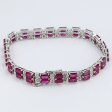 Load image into Gallery viewer, 18K White Gold Diamond Ruby Bracelet R17.74CT D0.37 CT
