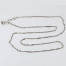 Load image into Gallery viewer, 18K Solid White Gold Adjustable Wheat Link Chain Maximum 20&quot; 5.6 Grams
