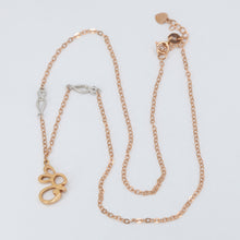 將圖片載入圖庫檢視器 18K Solid Rose White Gold Oval Link Chain Necklace with Rabbit Pendant 16&quot; 3.3 Grams
