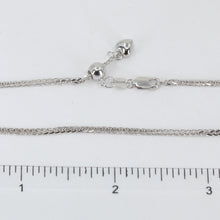 Load image into Gallery viewer, 18K Solid White Gold Adjustable Wheat Link Chain Maximum 20&quot; 5.6 Grams
