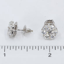將圖片載入圖庫檢視器 14K Solid White Gold Diamond Stud Screw Back Earrings D2.18 CT
