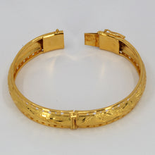 Load image into Gallery viewer, 24K Solid Yellow Gold Dragon Phoenix Double Happiness Bangle 19 Grams 9999
