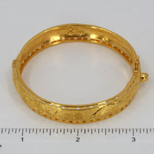 Load image into Gallery viewer, 24K Solid Yellow Gold Dragon Phoenix Double Happiness Bangle 19 Grams 9999
