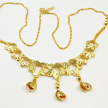 Load image into Gallery viewer, 24K Solid Yellow Gold Wedding Flower Chain Necklace 16.3 Grams

