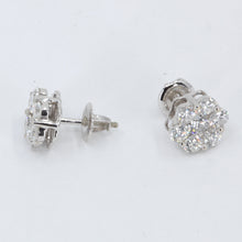 Load image into Gallery viewer, 14K Solid White Gold Diamond Stud Screw Back Earrings D2.18 CT
