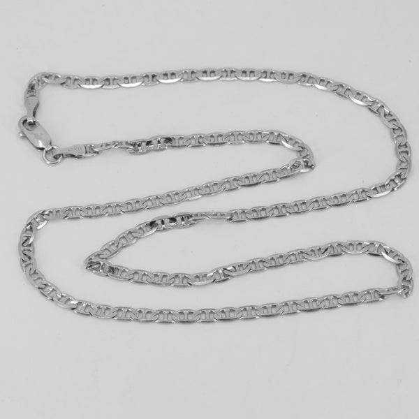 14K Solid White Gold Anchor Link Chain 18" 8.0 Grams