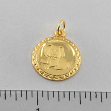 Load image into Gallery viewer, 24K Solid Yellow Gold Round Zodiac Dog Hollow Pendant 0.8 Grams
