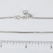 Load image into Gallery viewer, 18K Solid White Gold Adjustable Wheat Link Chain Maximum 18&quot; 3.6 Grams
