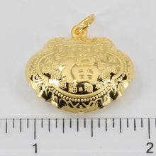 Load image into Gallery viewer, 24K Solid Yellow Gold Baby Puffy Blessed Longevity Lock Hollow Pendant 3.2 Grams
