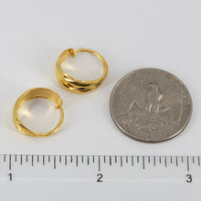 將圖片載入圖庫檢視器 24K Solid Yellow Gold Star Hoop Earrings 2.8 Grams
