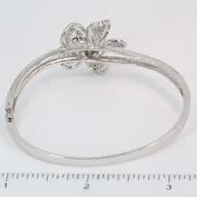 Load image into Gallery viewer, 18K Solid White Gold Flower Diamond Bangle 2.88 CT
