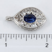將圖片載入圖庫檢視器 18K White Gold Diamond Sapphire Pendant S2.07CT D1.52CT
