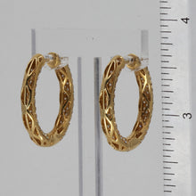 將圖片載入圖庫檢視器 18K Solid Yellow Gold Diamond Hoop Earrings D3.30 CT
