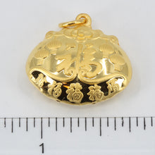 將圖片載入圖庫檢視器 24K Solid Yellow Gold Baby Puffy Blessed Longevity Lock Hollow Pendant 4.9 Grams
