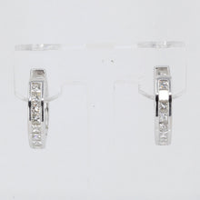 Load image into Gallery viewer, 18K Solid White Gold Diamond Hoop Earrings D0.90 CT
