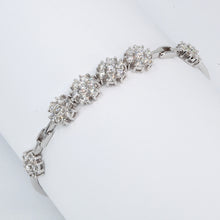 Load image into Gallery viewer, 18K White Gold Diamond Flower Soft Bangle Bracelet D2.38 CT
