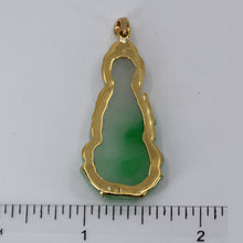 將圖片載入圖庫檢視器 18K Solid Yellow Gold Buddha Guan Yin Jade Pendant 7.6 Grams
