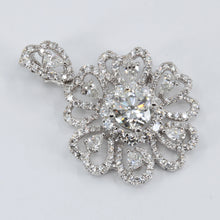 Load image into Gallery viewer, 18K White Gold Diamond Flower Pendant CD1.00CT SD1.90CT
